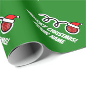 Funny Boccia Ball mit Weihnachtsmannmütze Weihnach Geschenkpapier (Rolleneckpunkt)