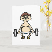 Funny Bodybuilder Karte (Gelbe Blume)
