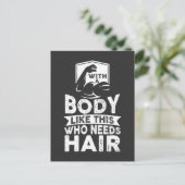 Funny Bodybuilder No Hair Bald Head Athlete Postkarte (Stehend Vorderseite)