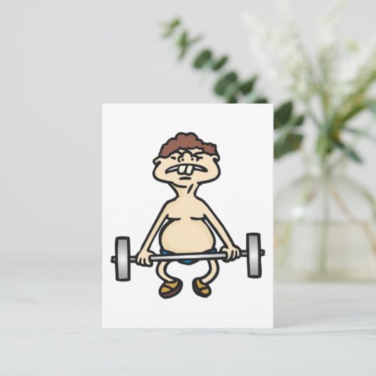 Funny Bodybuilder Postkarte (Stehend Vorderseite)