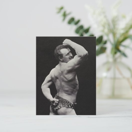 Funny Bodybuilder Postkarte (Stehend Vorderseite)