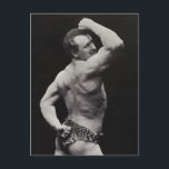 Funny Bodybuilder Postkarte<br><div class="desc">Diese komische Postkarte zeigt ein Vintages Foto von Eugen Sandow,  einem Bodybuilder und starken Mann aus der Viktorianischen Zeit.</div>