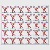 Funny Bodybuilder Santa Claus Wrapping Paper Gesch Geschenkpapier (Flach)