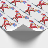Funny Bodybuilder Santa Claus Wrapping Paper Gesch Geschenkpapier (Ecke)