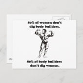 Funny Bodybuilder Shirt Postkarte (Vorne/Hinten)