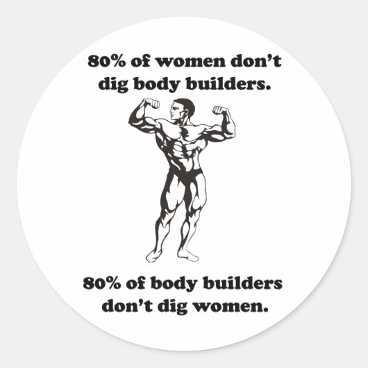 Funny Bodybuilder Shirt Runder Aufkleber (Vorderseite)