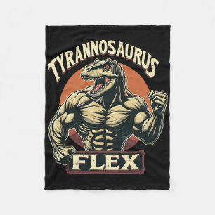 Funny Bodybuilder Tyrannosaurus Flex Gym T-rex Din Fleecedecke