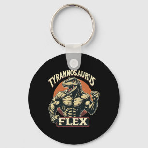 Funny Bodybuilder Tyrannosaurus Flex Gym T-rex Din Schlüsselanhänger