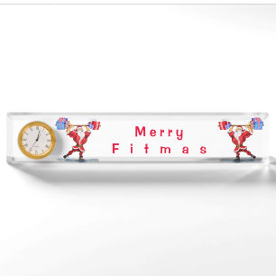 Funny Bodybuilder Weihnachtsschreibtisch Geschenk Namensplakette