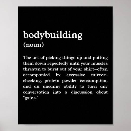 Funny Bodybuilding Definition 1 Poster (Vorne)