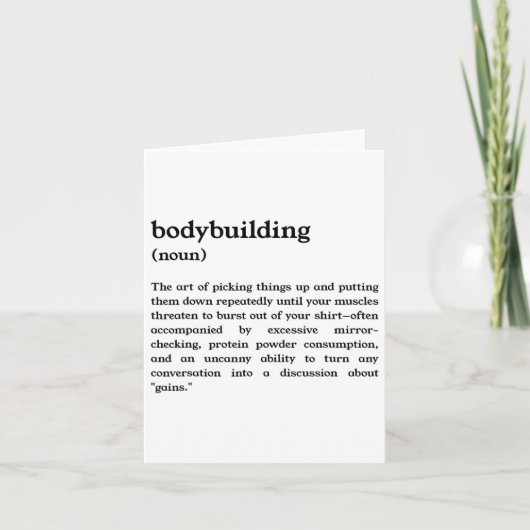 Funny Bodybuilding Definition Karte (Vorderseite)