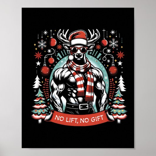 Funny Bodybuilding For Christmas Party Workout Bod Poster (Vorne)