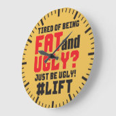 Funny Bodybuilding Große Wanduhr (Winkel)