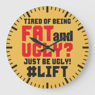 Funny Bodybuilding Große Wanduhr