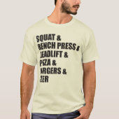 Funny Bodybuilding Gym Pizza, Burgers, Beer T-Shirt (Vorderseite)