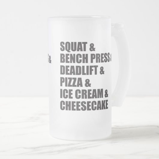Funny Bodybuilding Gym Pizza Ice Cake Mattglas Bierglas (VorderseiteRechts)