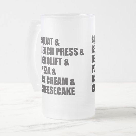 Funny Bodybuilding Gym Pizza Ice Cake Mattglas Bierglas (Vorderseite Links)