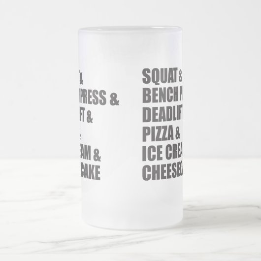 Funny Bodybuilding Gym Pizza Ice Cake Mattglas Bierglas (Mittel)