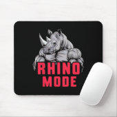 Funny Bodybuilding Rhino Mode Workout Fitness Gym Mousepad (Mit Mouse)