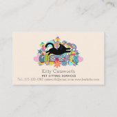 Funny Boho Hippie Retro Pet Sitting Service Visitenkarte (Rückseite)