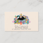 Funny Boho Hippie Retro Pet Sitting Service Visitenkarte (Vorderseite)