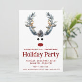 Funny boho Rentierfeiertag Unternehmen Einladung (Stehend Vorderseite)