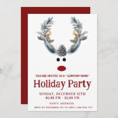 Funny boho Rentierfeiertag Unternehmen Einladung (Vorne/Hinten)