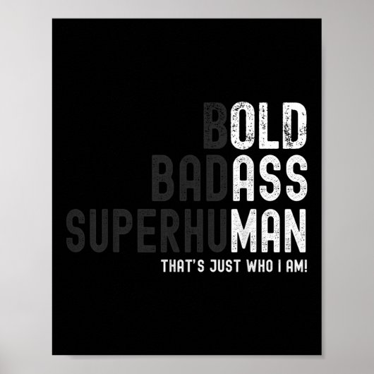 Funny Bold Bad Superhuman Old Man Vater Grandpa Fa Poster (Vorne)