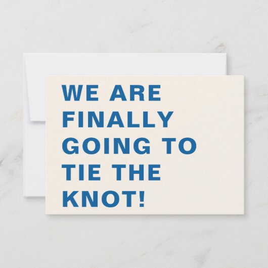 Funny Bold Modern Cobalt Blue Typografy Wedding Save The Date (Vorderseite)