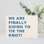 Funny Bold Modern Cobalt Blue Typografy Wedding Save The Date (Stehend Vorderseite)