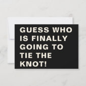 Funny Bold Moderne Schwarz-weiße Typografie Hochze Save The Date (Vorderseite)