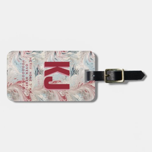 Funny Bold Personalized Monogram Gepäckanhänger (Vorderseite horizontal)