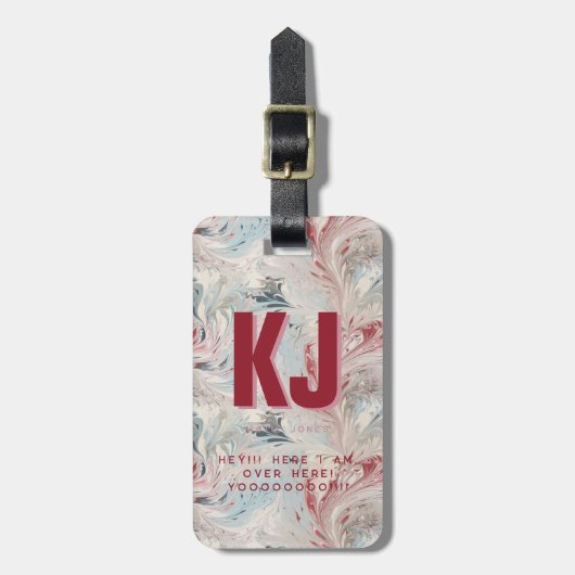 Funny Bold Personalized Monogram Gepäckanhänger (Vorderseite vertikal)