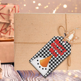 Funny Bold Snowman Frohe Weihnachten Rustikales La Geschenkanhänger