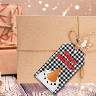 Funny Bold Snowman Happy Holidays Rustikales Land Geschenkanhänger