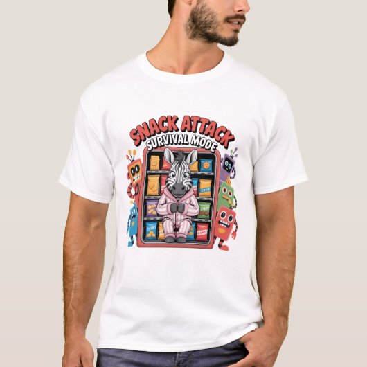Funny Bold Zebra Pajamas Vending Machine T-Shirt (Vorderseite)