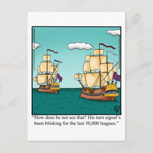 Funny Bon Voyage Postkarte (Vorderseite)