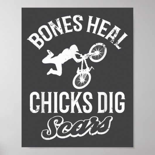 Funny Bones Heal Chicks Dig S Bmx Biking  Poster (Vorne)