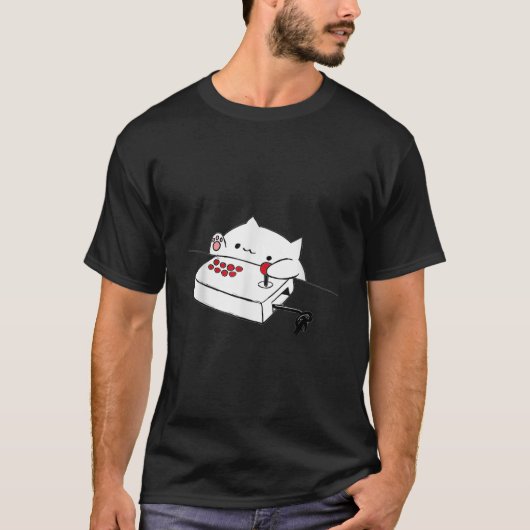 Funny Bongo Cat Funny Niedlich Gamer Meme Cat tee (Vorderseite)
