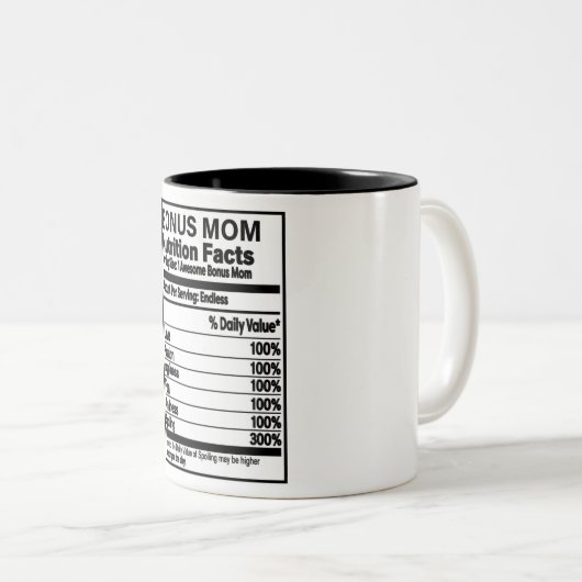 Funny Bonus Mama Nutrition Fakten Zweifarbige Tasse (VorderseiteRechts)