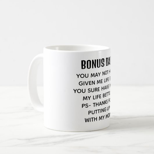 Funny Bonus Vater Wertschätzung Kaffeetasse (Vorderseite Links)