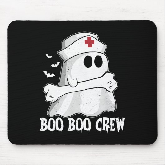 Funny Boo Crew Nurse Shirt Nurse Ghost Women Hallo Mousepad (Vorne)