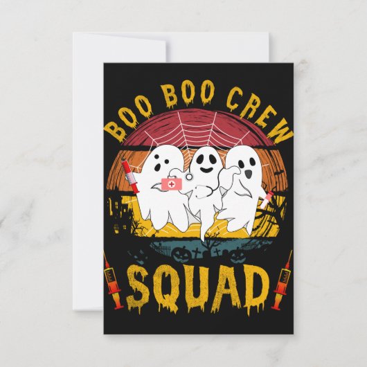 Funny Boo Crew Squad Nurse Halloween Nurses RN Einladung (Vorderseite)
