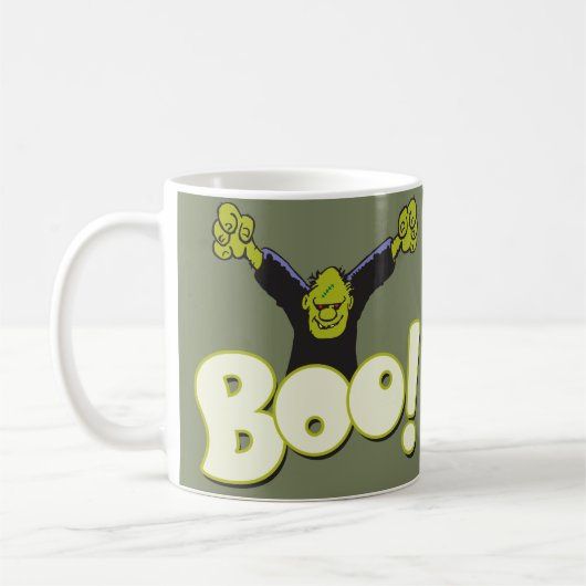 Funny BOO Frankenstein Monster Halloween Kaffeetasse (Links)