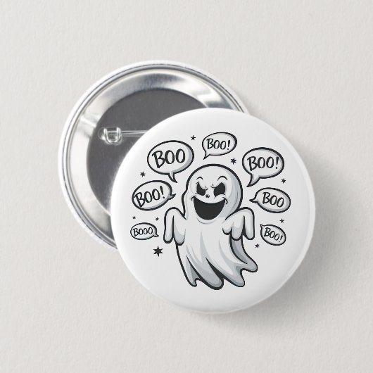 Funny Boo Ghost Button (Vorne & Hinten)
