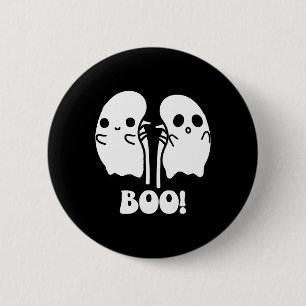 Funny Boo Ghost Kidney Dialysis Nurse Halloween Co Button