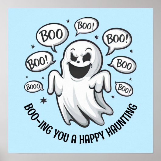 Funny Boo Ghost Poster (Vorne)