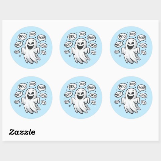 Funny Boo Ghost Sticker Set (Blatt)