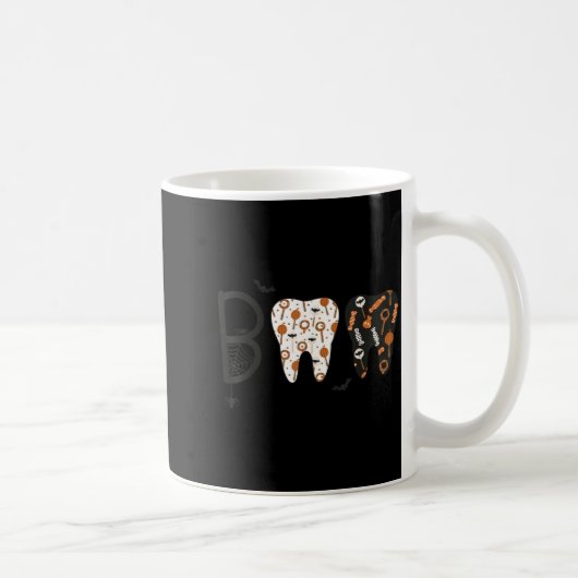 Funny Boo Halloween Candy Dentist Teeth Men Women Kaffeetasse (Rechts)
