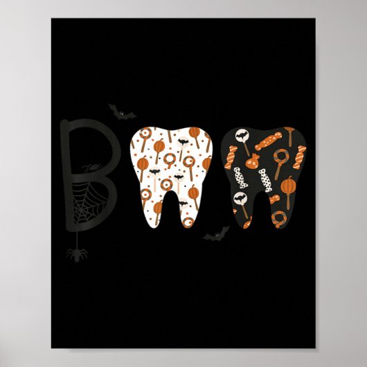 Funny Boo Halloween Candy Dentist Teeth Men Women  Poster (Vorne)